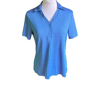 Cutter & Buck Dry Tec‎ Short-Sleeve Blue Polo Golf Shirt, Size Medium